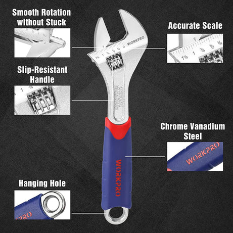 Adjustable Wrench 150mm, 200mm, 250mm, 300mm