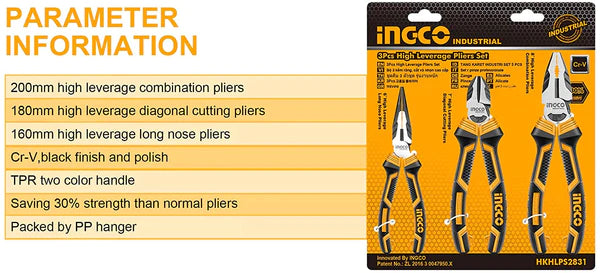 High Leverage Pliers Set 3pcs