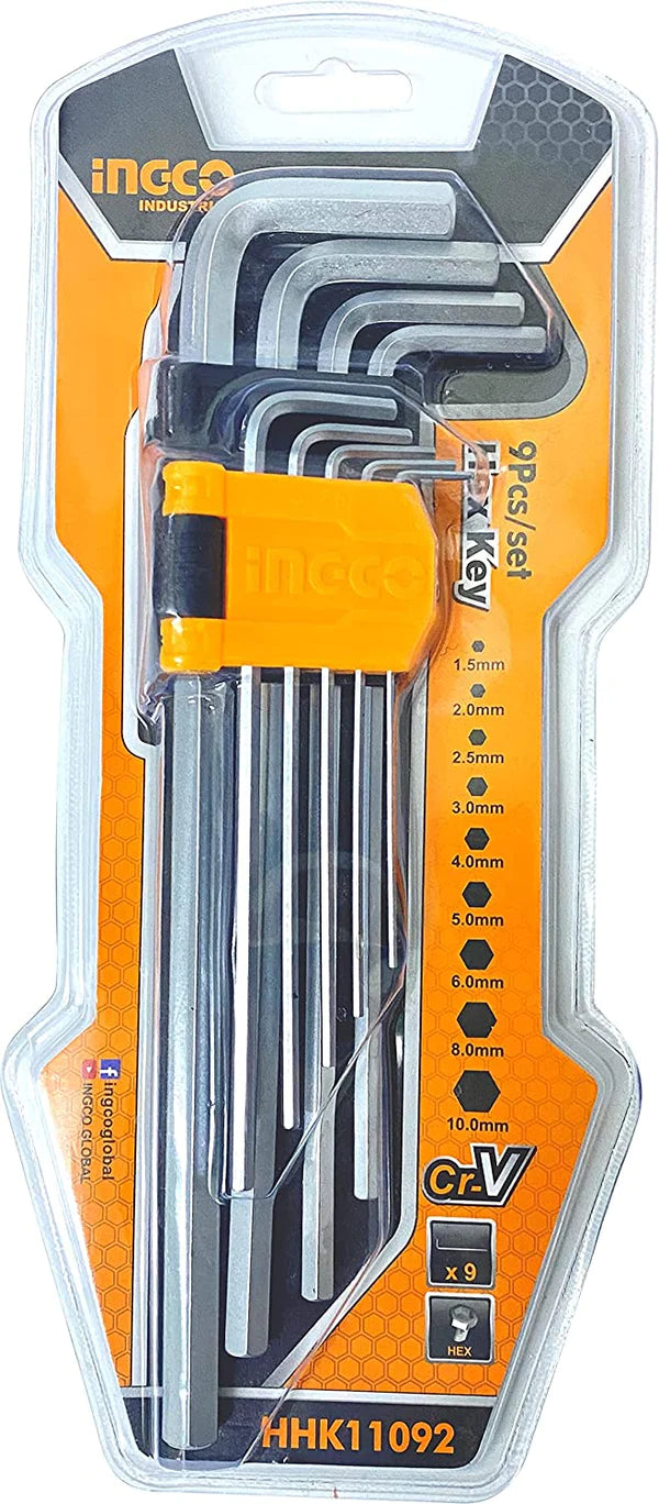 Hex Key Ball End 9pcs 1.5-10mm