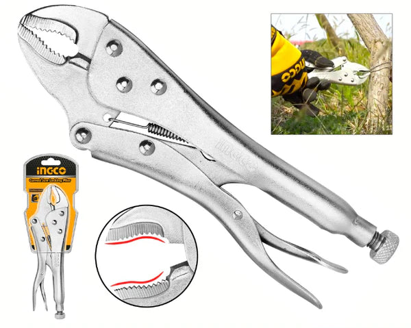 Locking Pliers Curved Jaw 180mm, 250mm