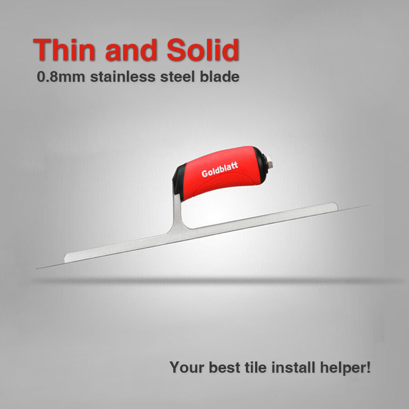 Goldblatt Notched Trowel 400X100mm S/S Soft Handle Sq, Multiple Sizes