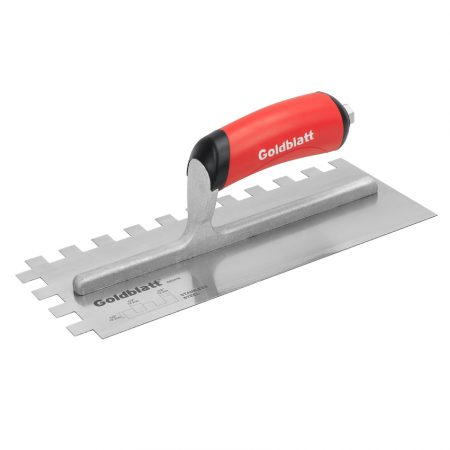 Goldblatt G02379/G02413/G02416 Notch Trowel 275X115mm S/S Soft Grip Handle Sq Multiple Sizes