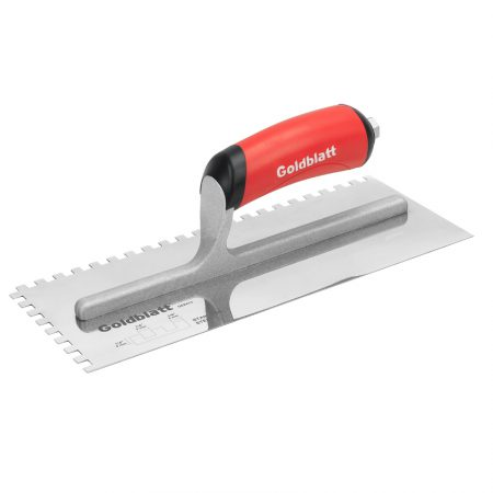 Goldblatt G02379/G02413/G02416 Notch Trowel 275X115mm S/S Soft Grip Handle Sq Multiple Sizes
