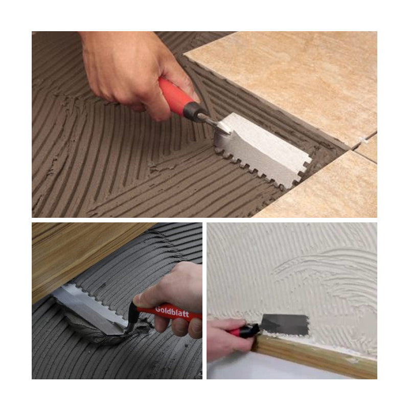 Goldblatt G02052/G02762 Notched Margin Trowel 150X50mm Soft Grip Handle Sq, Multiple Sizes