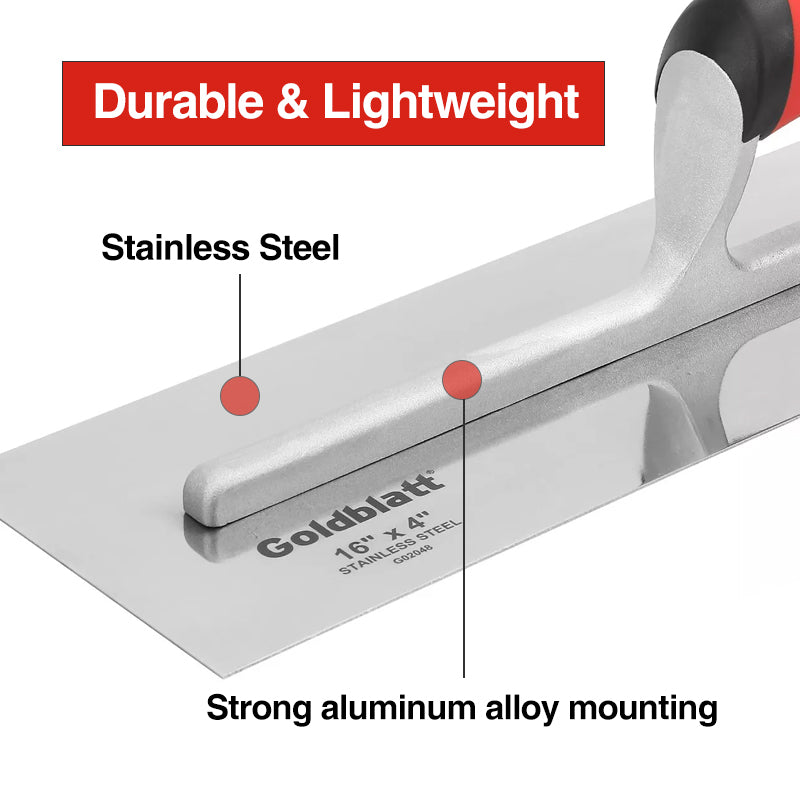 Goldblatt G02048 Stainless Steel Finish Trowel Soft Handle 400X100mm