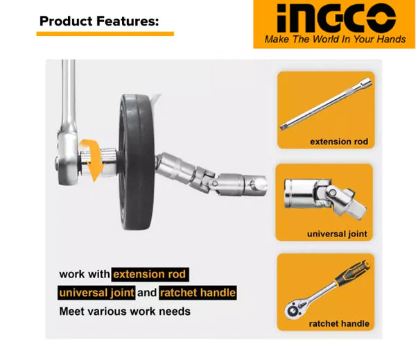 Socket 1/4" & 1/2" Drive Set 44pcs