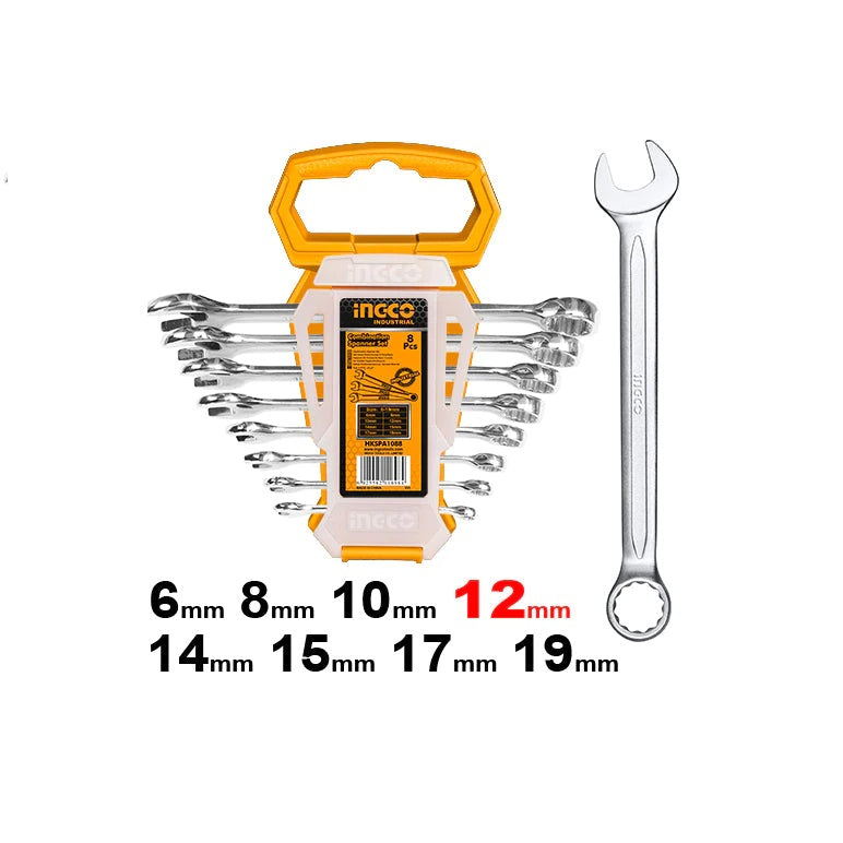 Combination Spanner Set 8pcs 6-19mm
