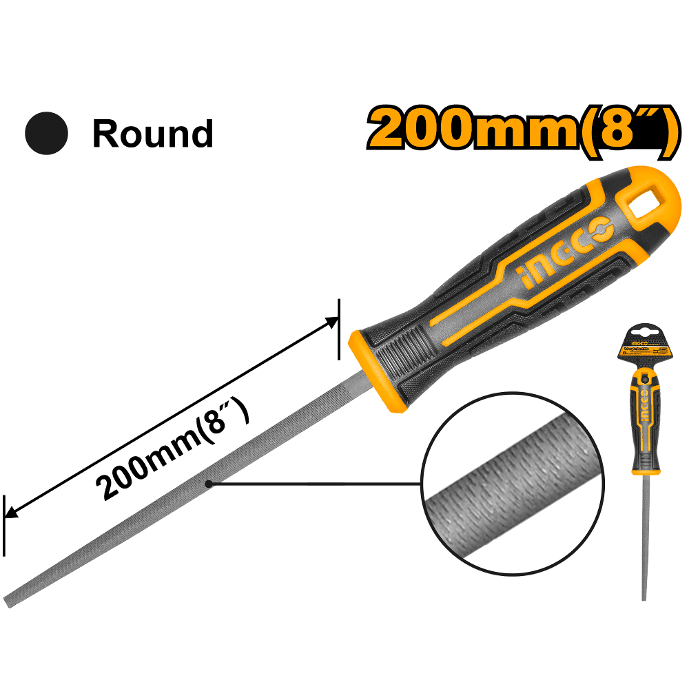 Steel File Round 200mm