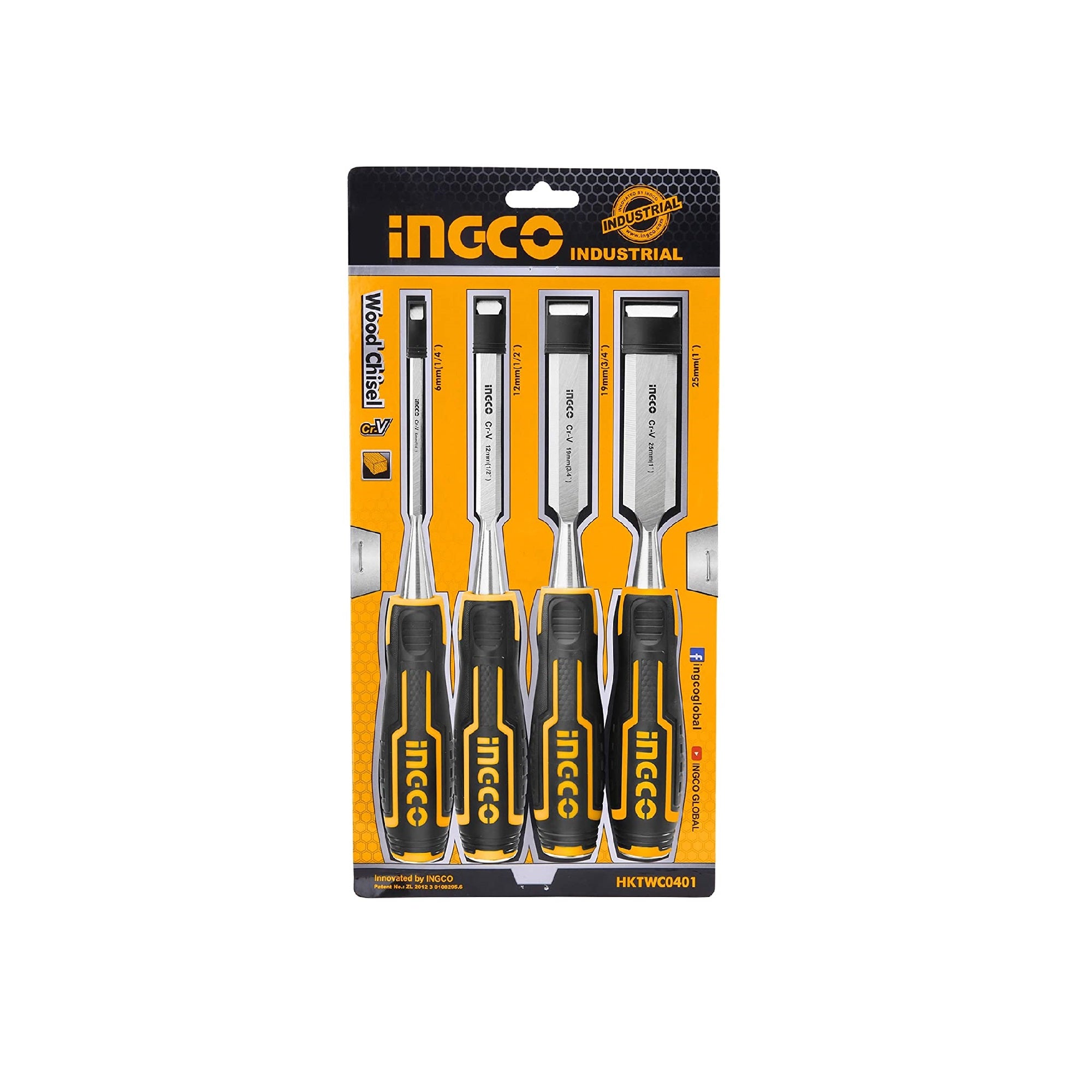 Wood Chisel 4pcs (6 , 12, 19, 25mm)