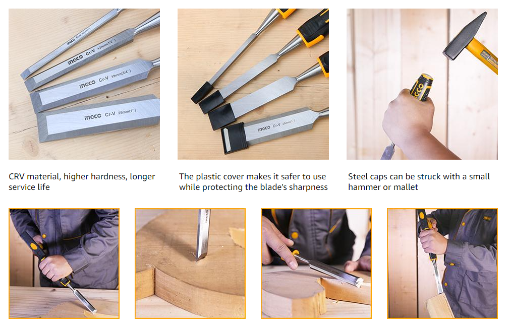 Wood Chisel 4pcs (6 , 12, 19, 25mm)