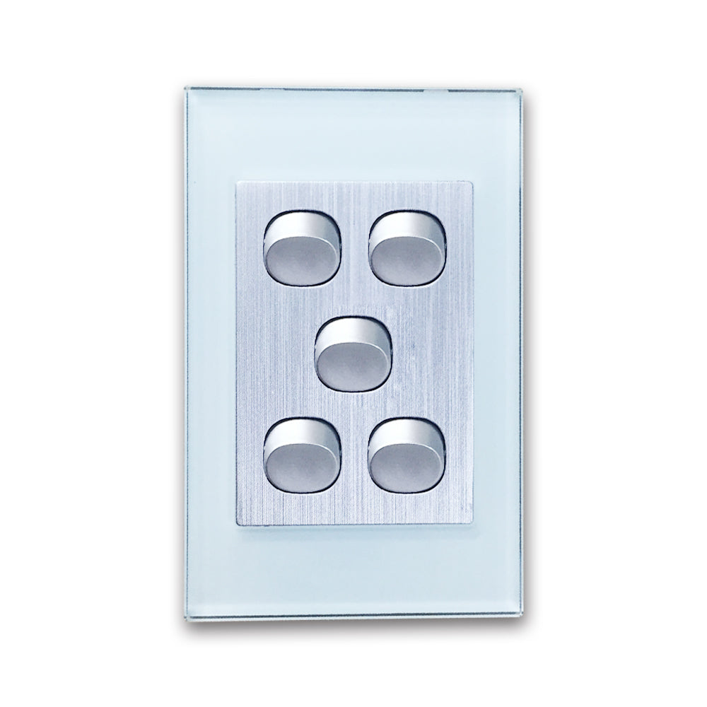 Wall Switch 2 Way & GPO Ocean Blue Glass Frame Multiple Styles