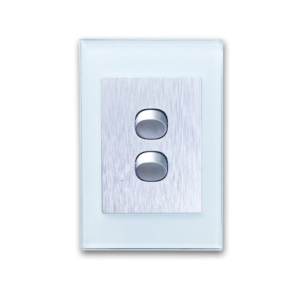 Wall Switch 2 Way & GPO Ocean Blue Glass Frame Multiple Styles