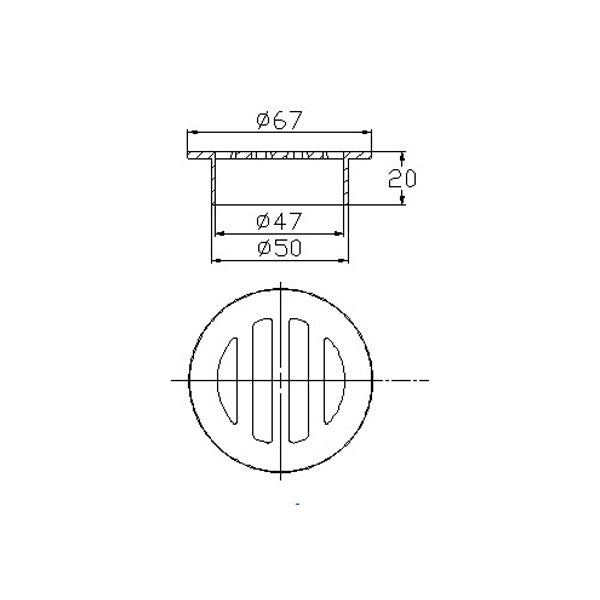 Floor Grate Round Brass CP Suit ID PVC Pipe 50mm, 80mm