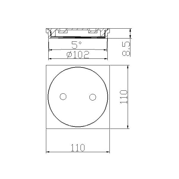 Floor Grate Square 100mm Clean Out Brass CP Suit ID PVC Pipe