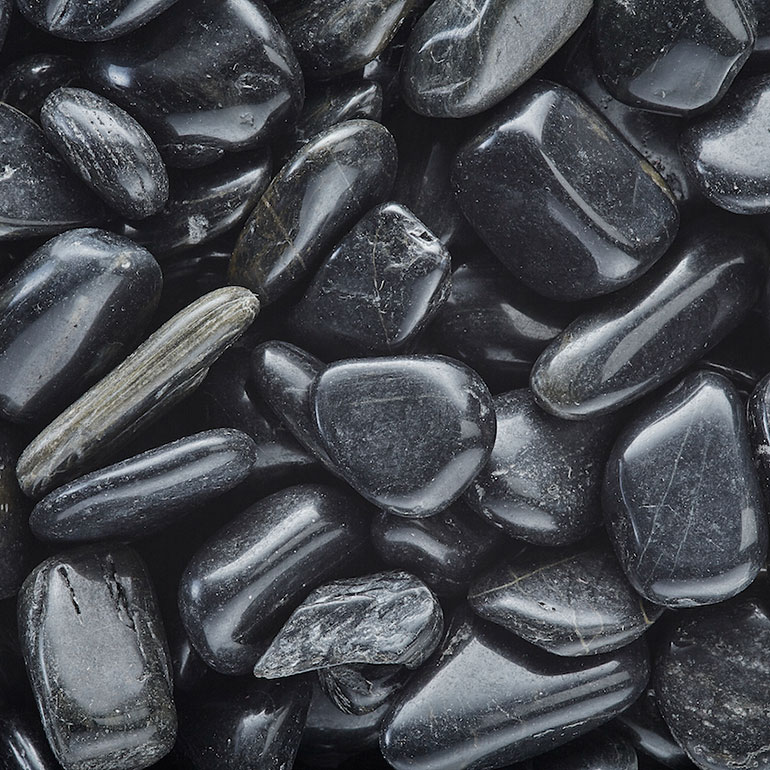 Polished Pebbles Black Dia 30-50mm 20kg