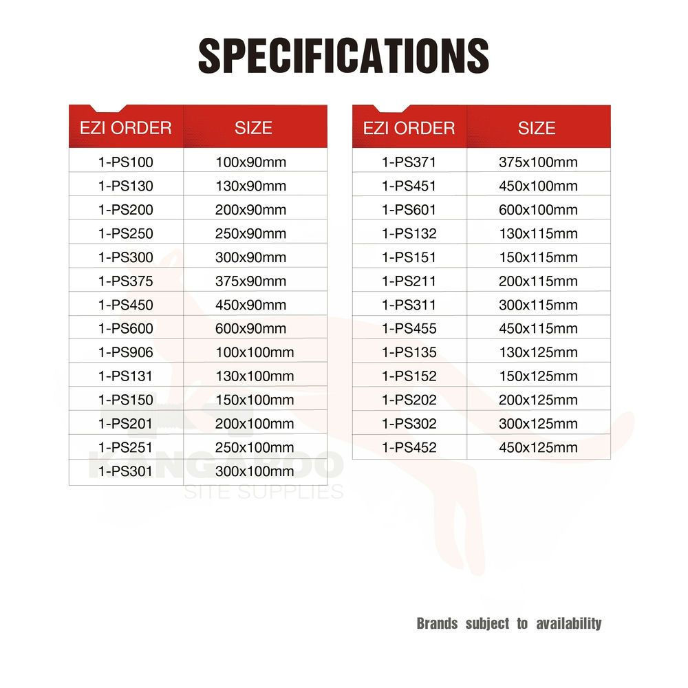 Post Support Galv Full U Shape 1-PS130 kangaroo site supplies