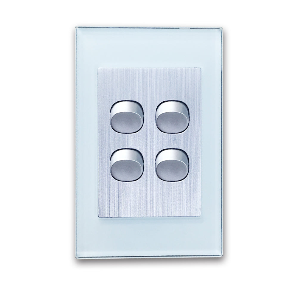 Wall Switch 2 Way & GPO Ocean Blue Glass Frame Multiple Styles
