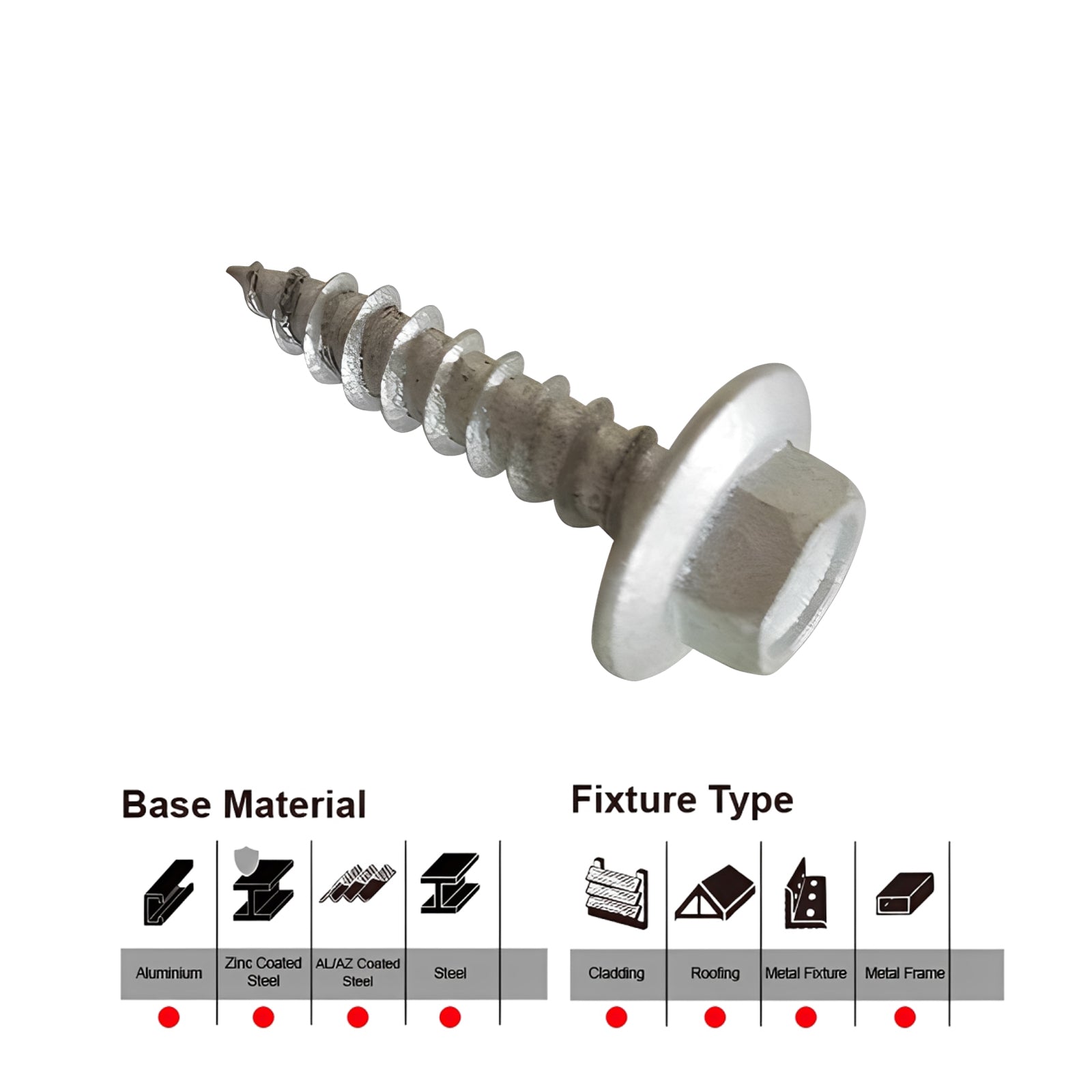 T17 Screw Hex Head C3 #10, #12, #14 Multiple Sizes