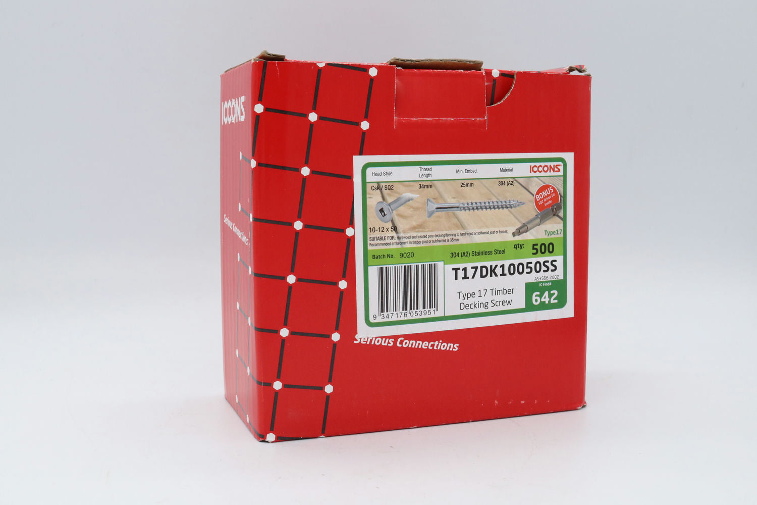 T17 Screw Timber Decking CSK 304SS #10 6-TD301 Kangaroo site supplies