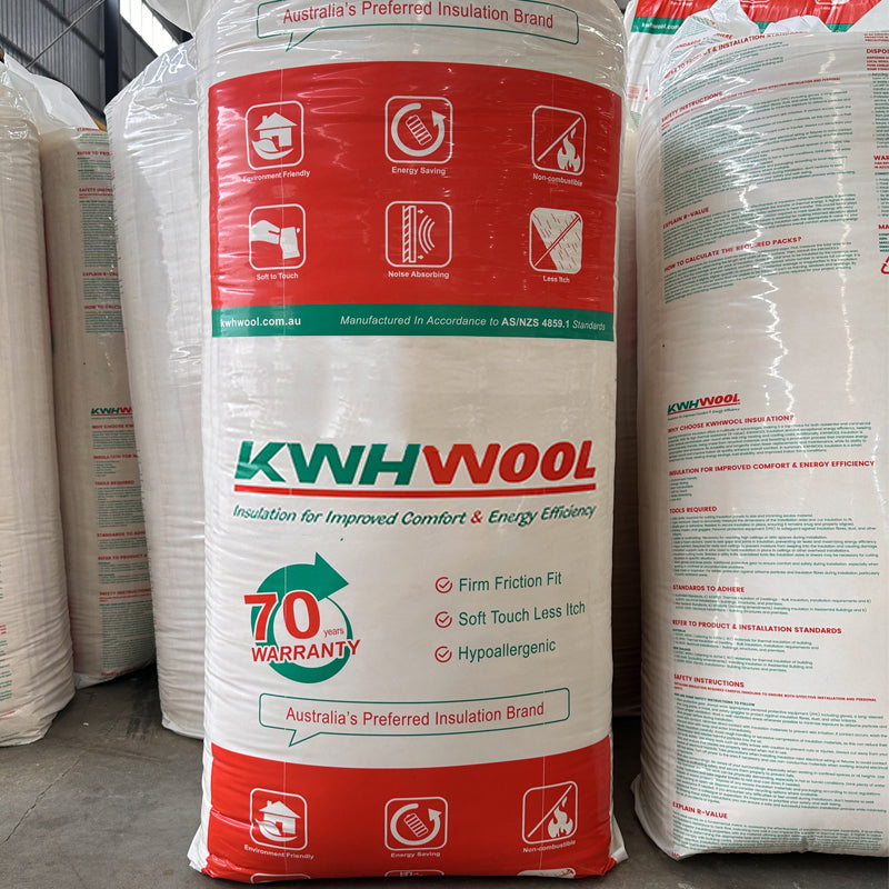 KWHWOOL Glasswool Wall Insulation R2.0, 2 Sizes