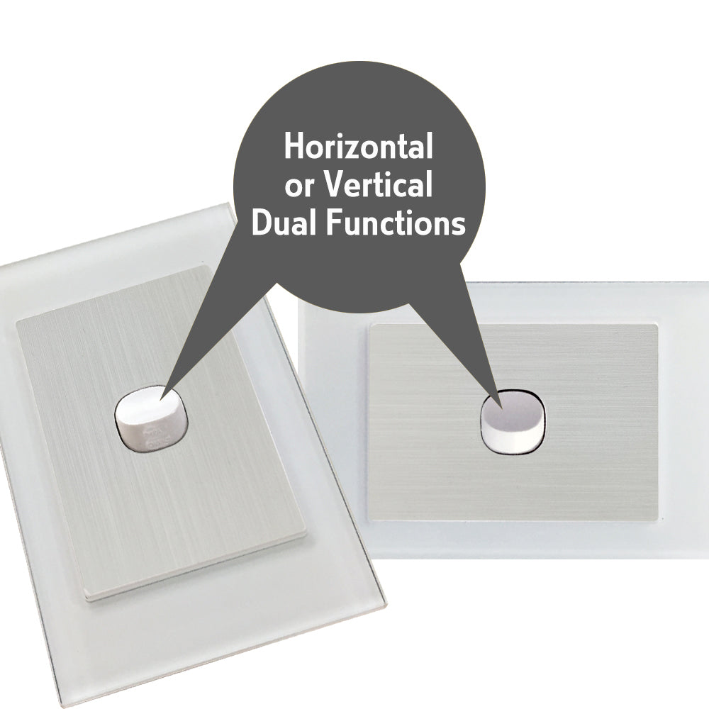 Wall Switch 2 Way & GPO White Glass Frame Multiple Styles