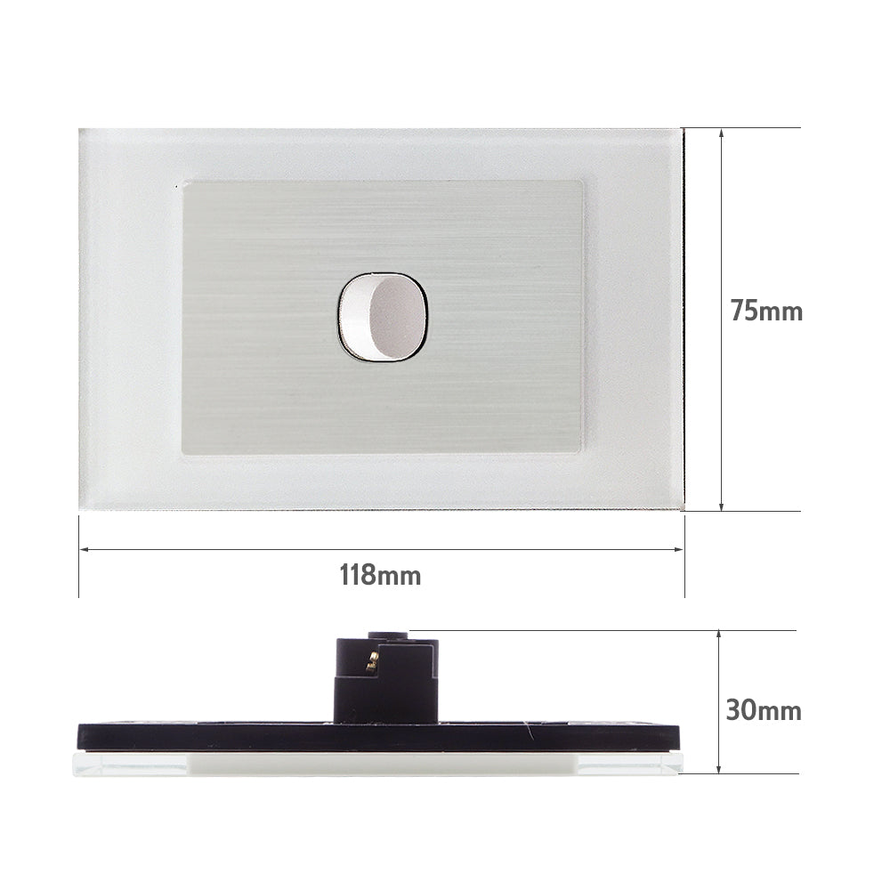 Wall Switch 2 Way & GPO White Glass Frame Multiple Styles