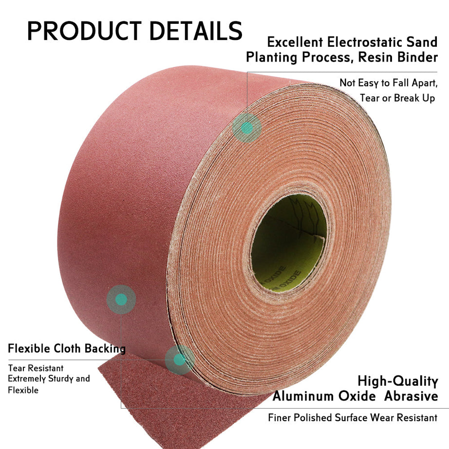 Abrasive Cloth Roll 115mm x 50m Multiple Grit Options