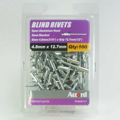 Akord Pop Rivets Al/St Dome Head, Multiple Sizes