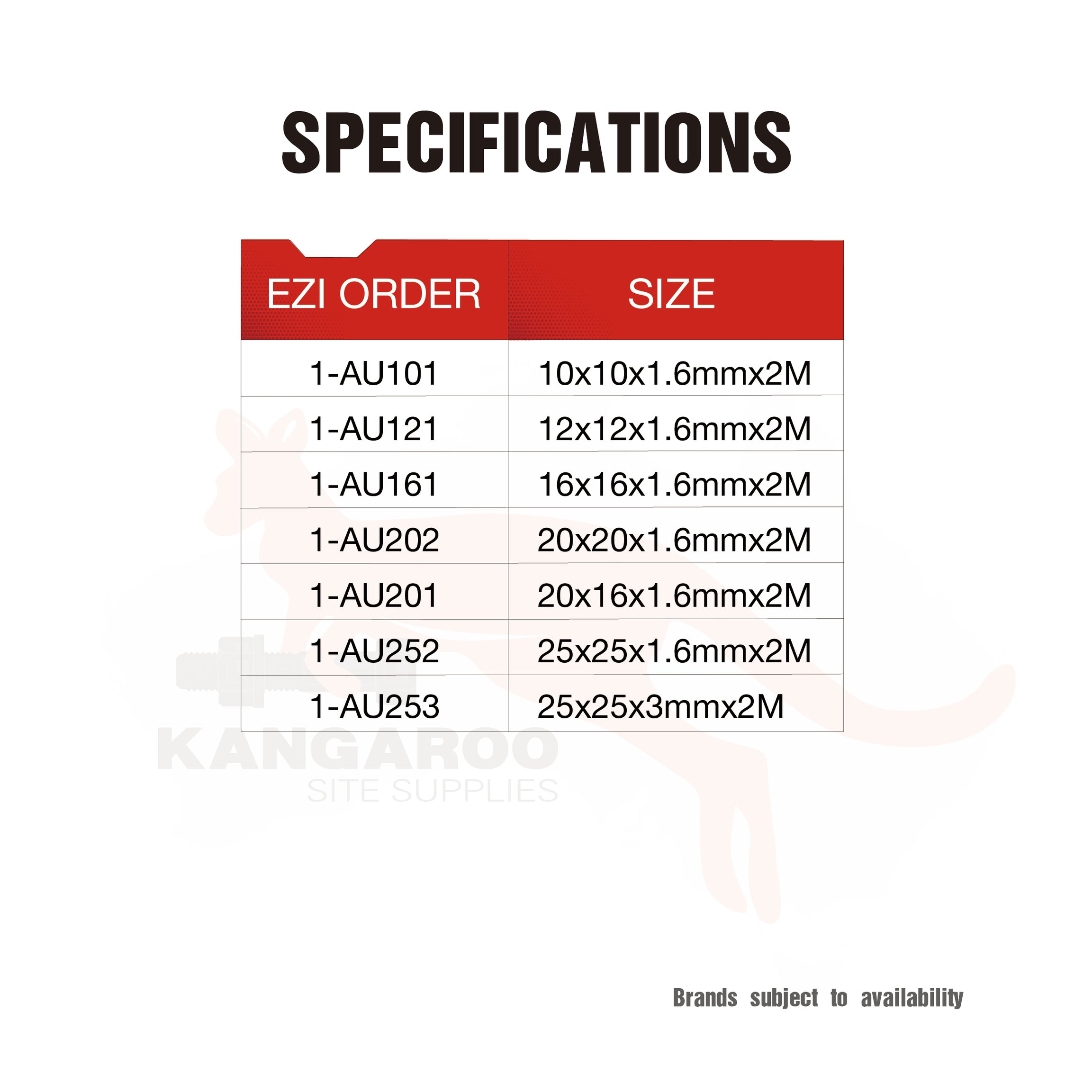 Aluminium U Channel O/D, Multiple Sizes