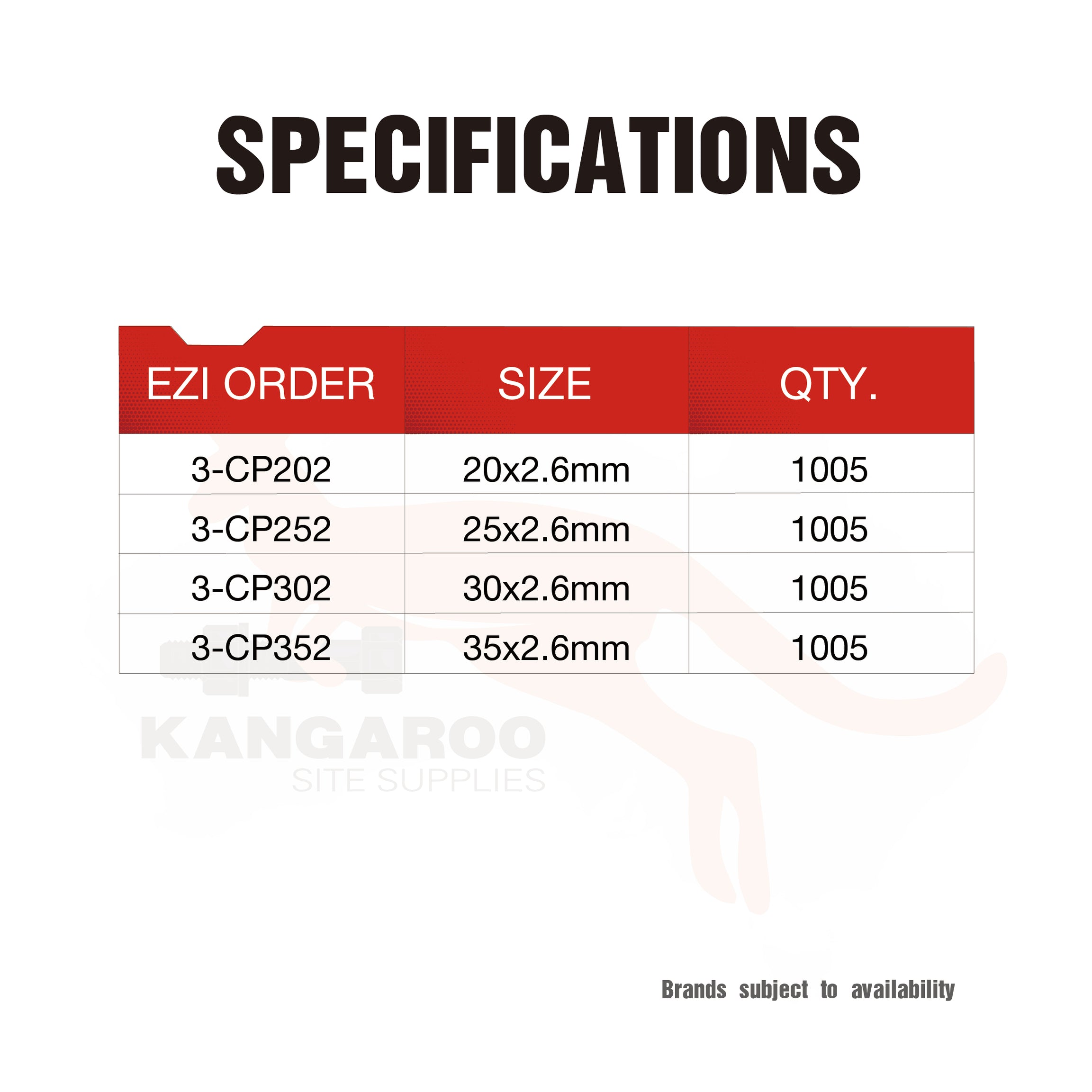 Dewalt Concrete Nailer Pins Collated Std Box1005, Multiple Sizes