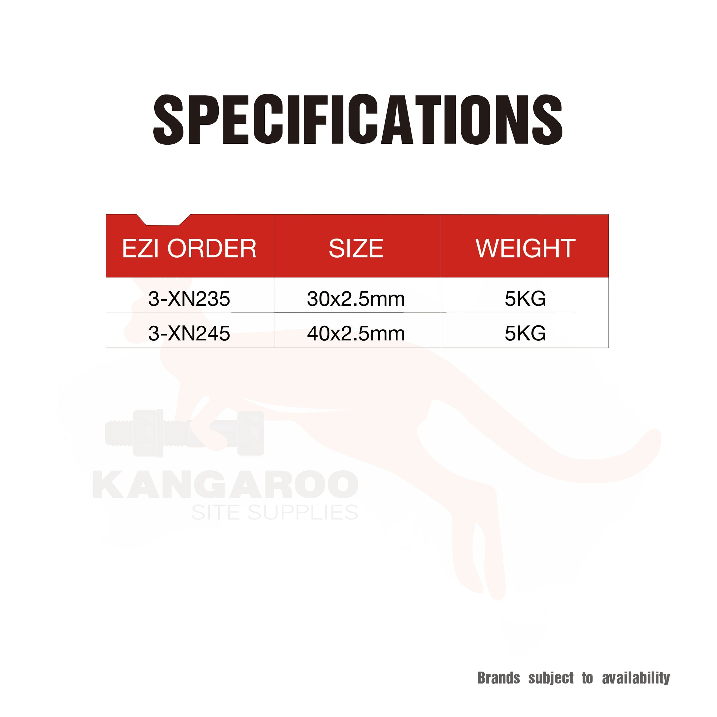 Flex Sheet Nails Galv Pack 5kg, Multiple Sizes