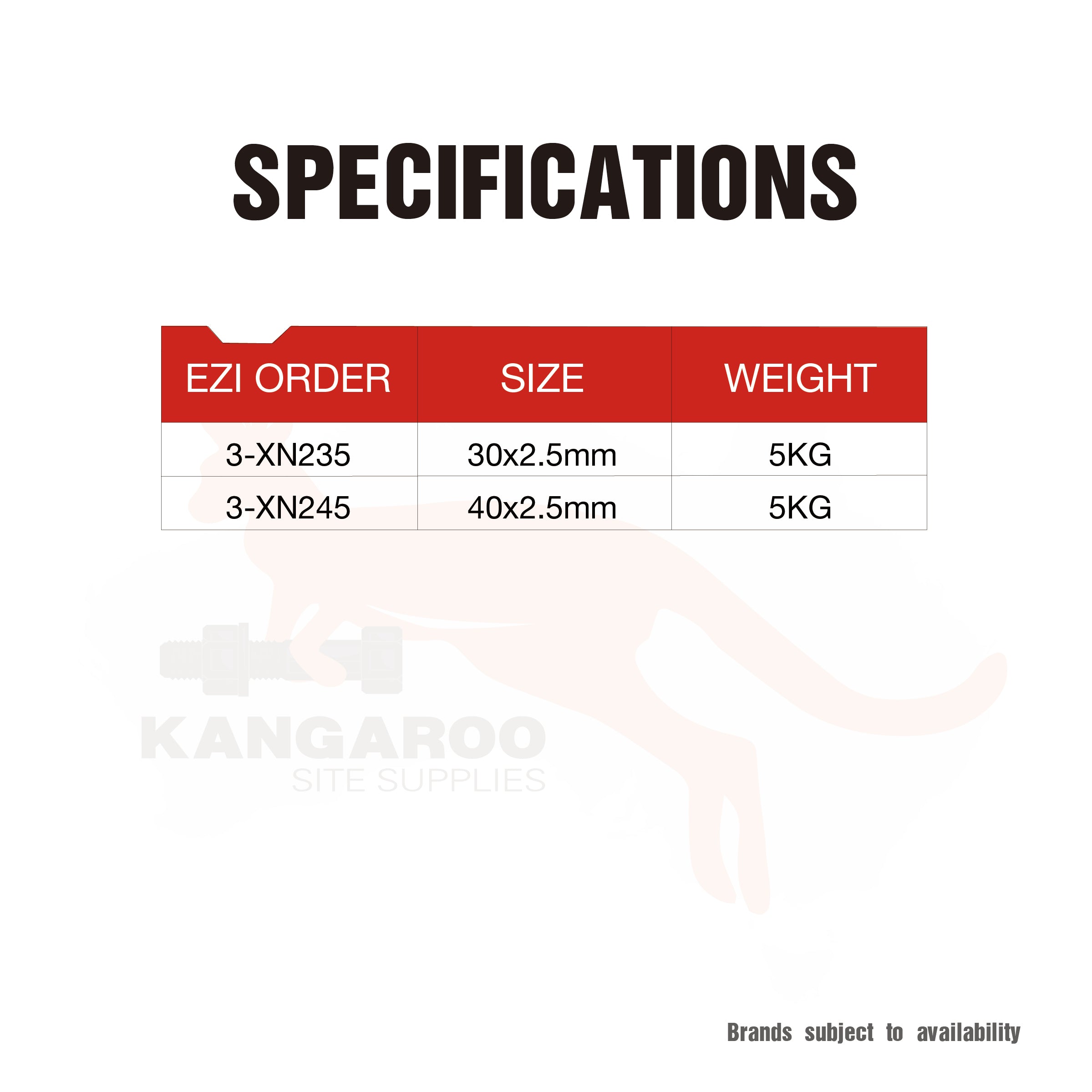 Flex Sheet Nails Galv Pack 5kg, Multiple Sizes