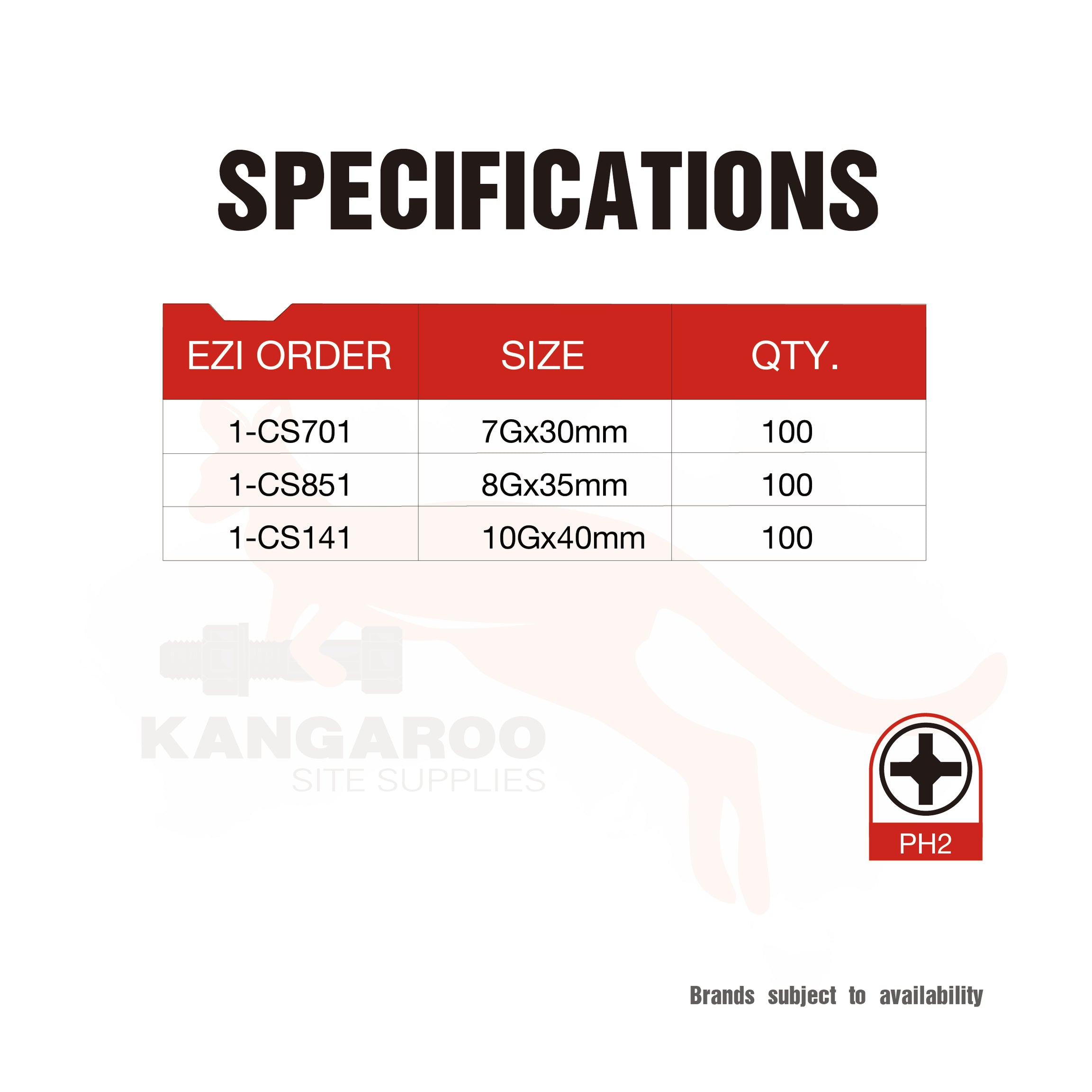 Hinge Screw CSK Ph Sat Chrome Box100 7G, 8G, 10G