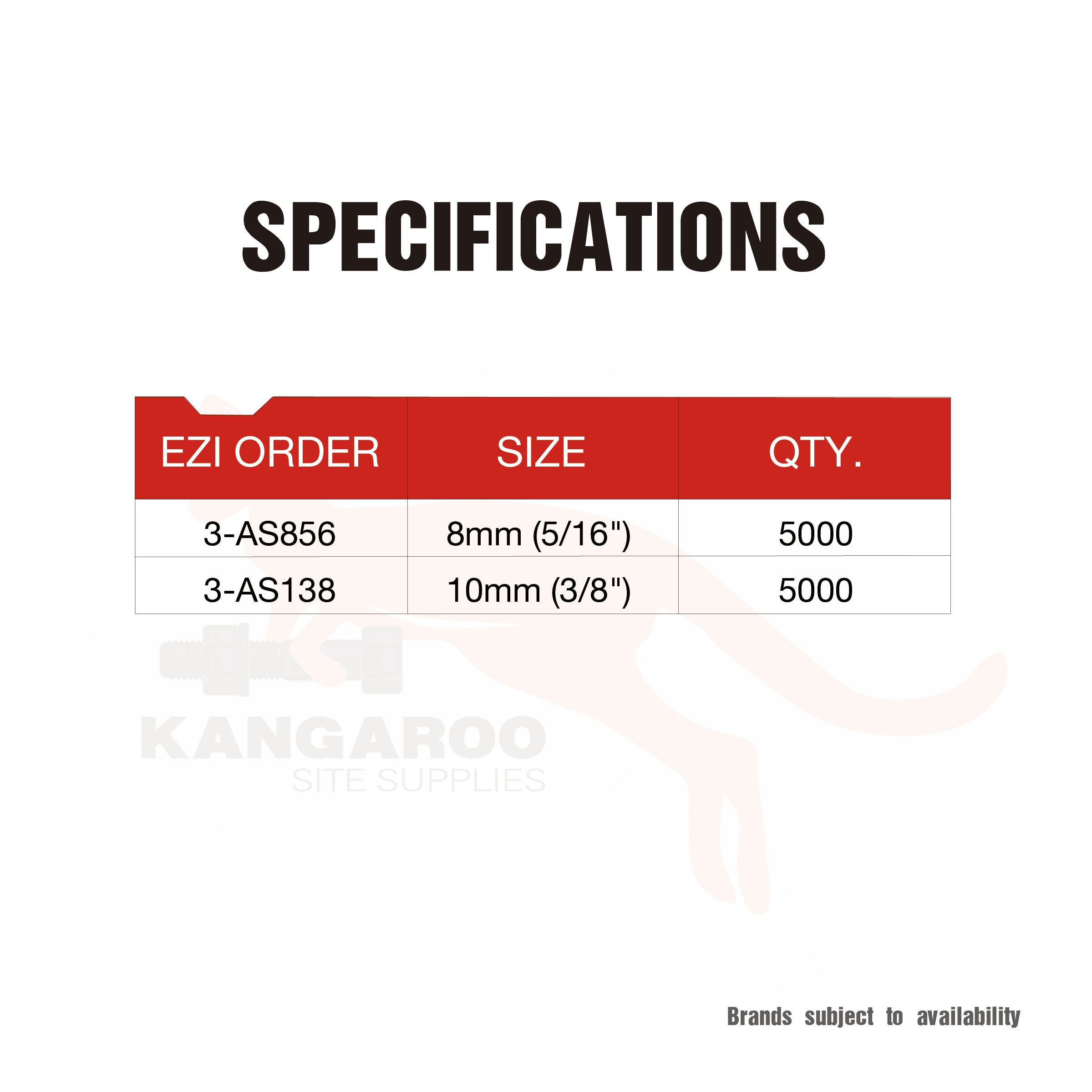 A11 Staples 5000pk 10mm (3/8"), 8mm (5/16")