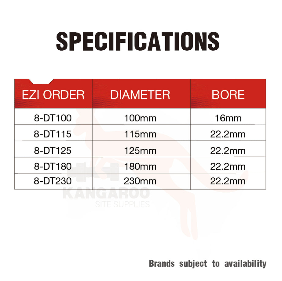 Diamond Cutting Blade Continuous Multiple Sizes Kangaroo Site Supplies Diamond Cutting Blade Continuous Multiple Sizes Kangaroo Site Supplies