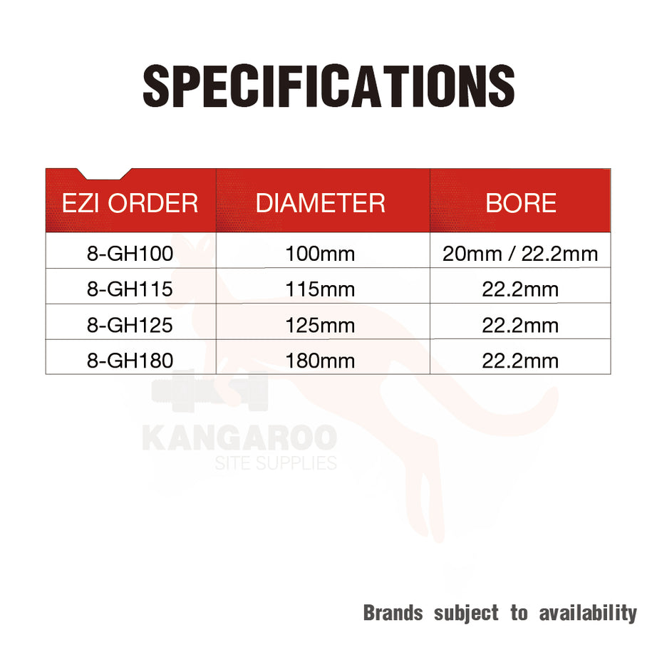 Diamond Grinding Cup Turbo Hd Multiple Sizes