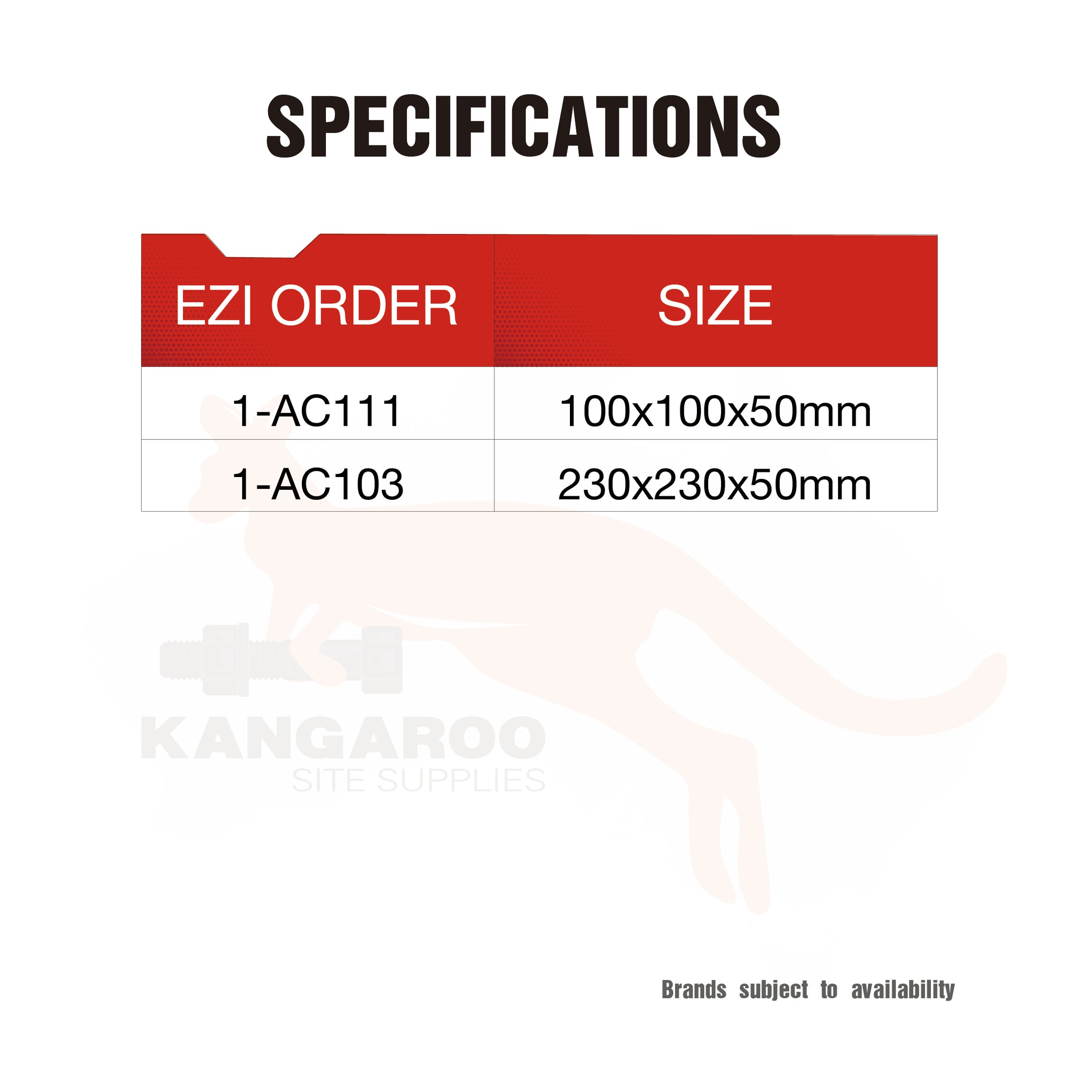 Ant Caps 100x100x50mm No Holes