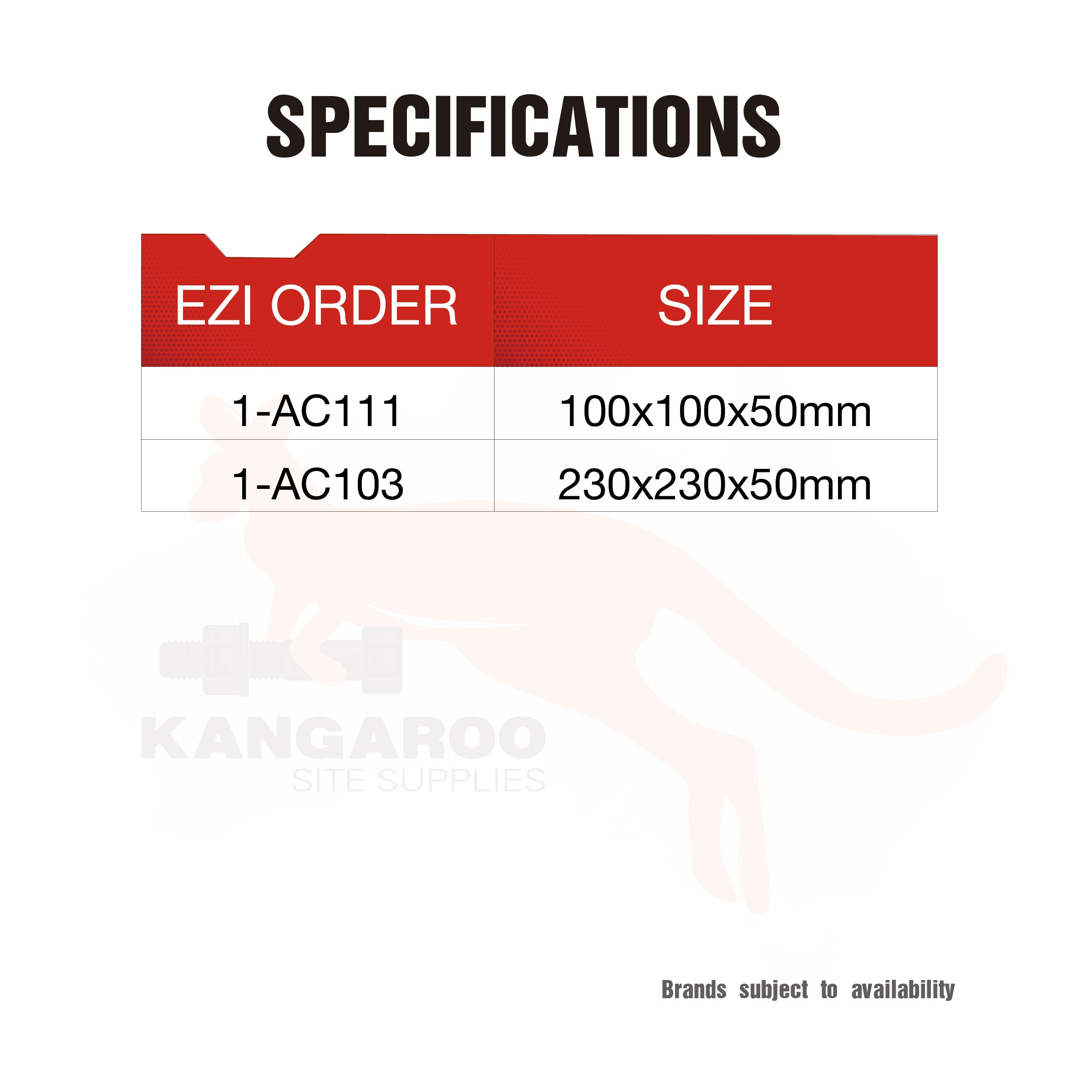 Ant Caps 100x100x50mm No Holes