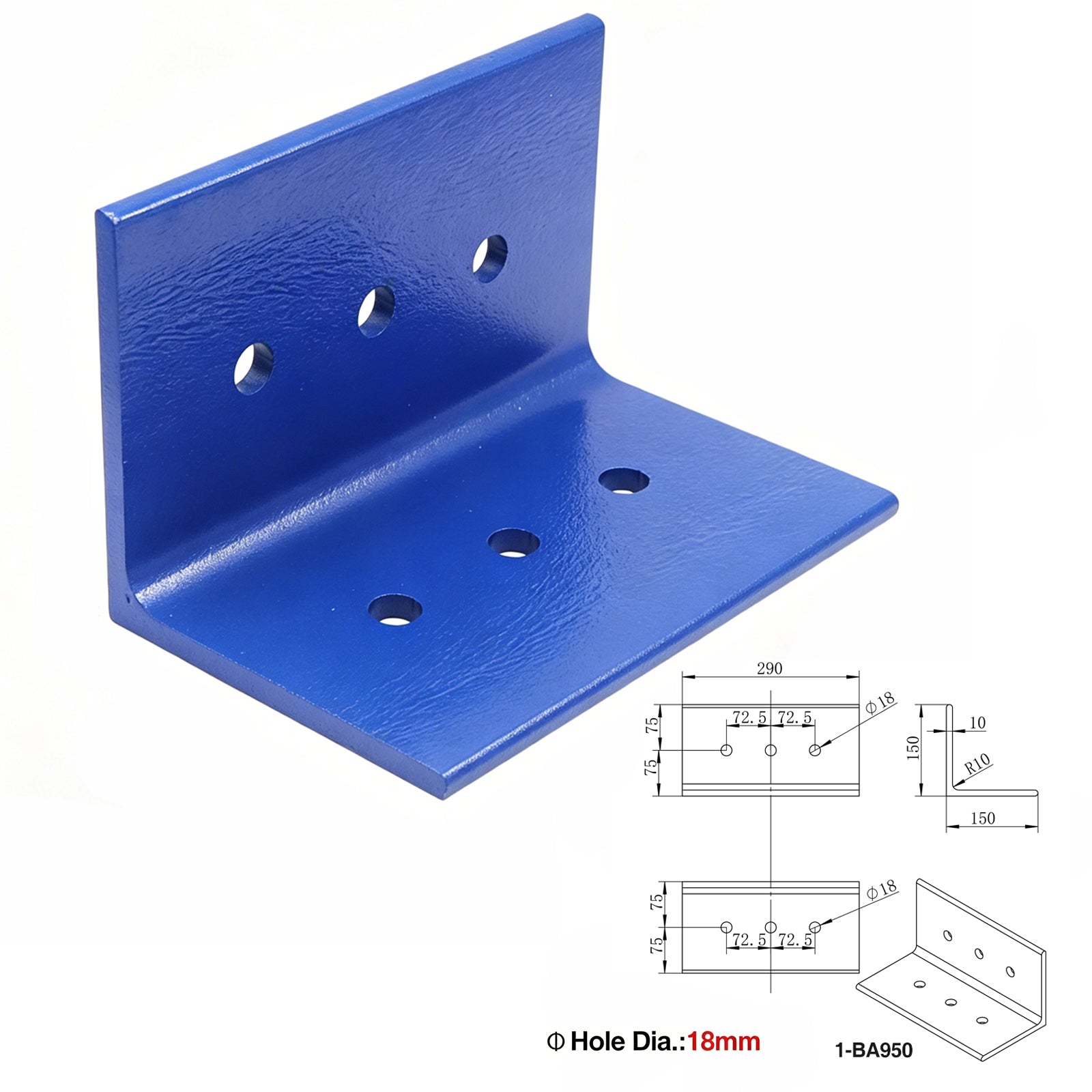 Heavy Duty Builders Angle Bracket Cleat 10mm Thickness