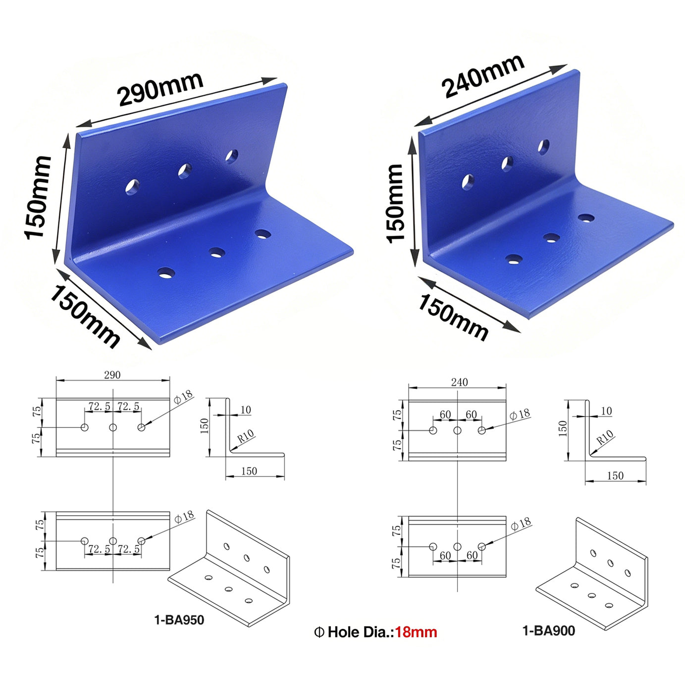 Structural Angle Bracket 10mm Thickness