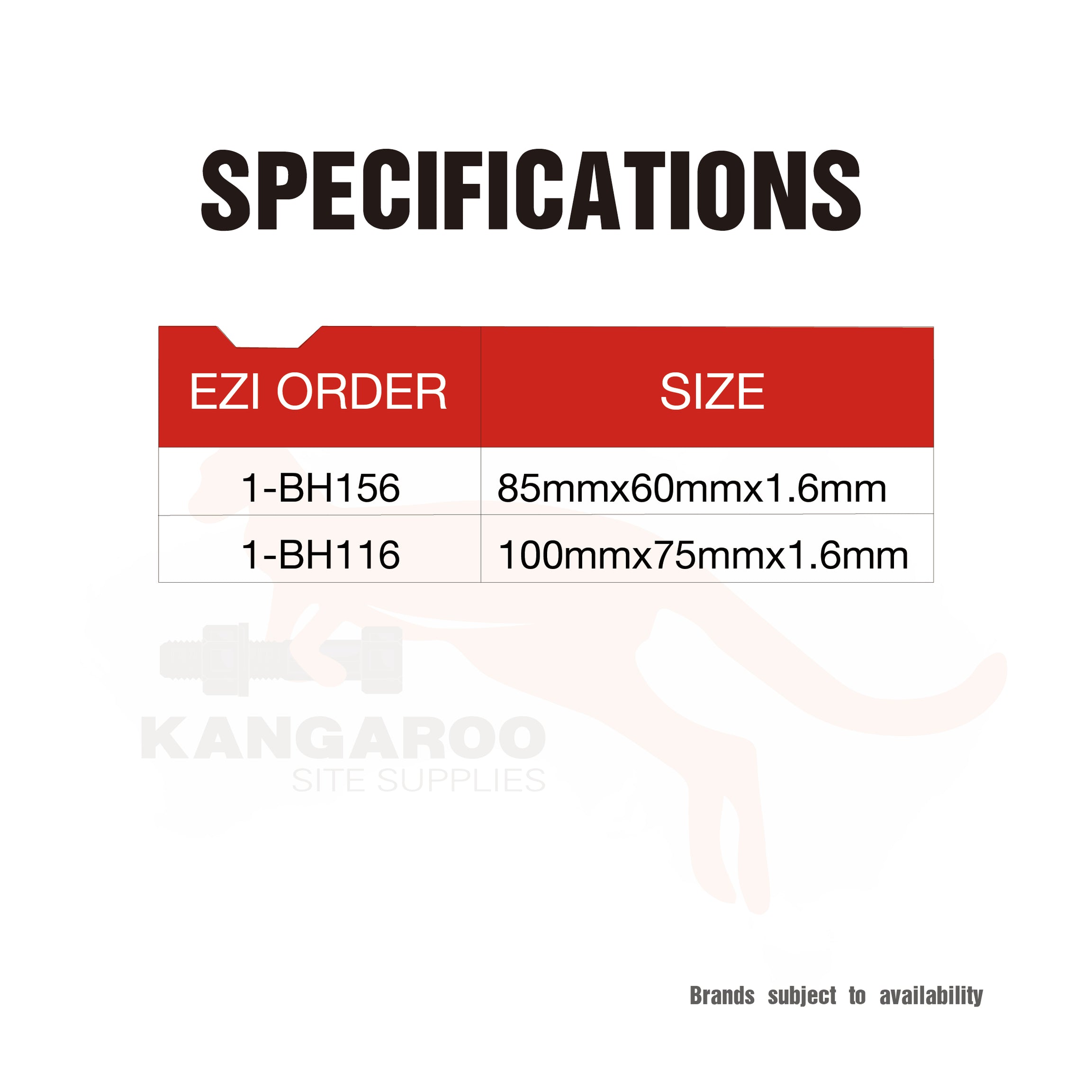 Butt Fp Primecoat 85x60x1.6 or 100x75x1.6mm