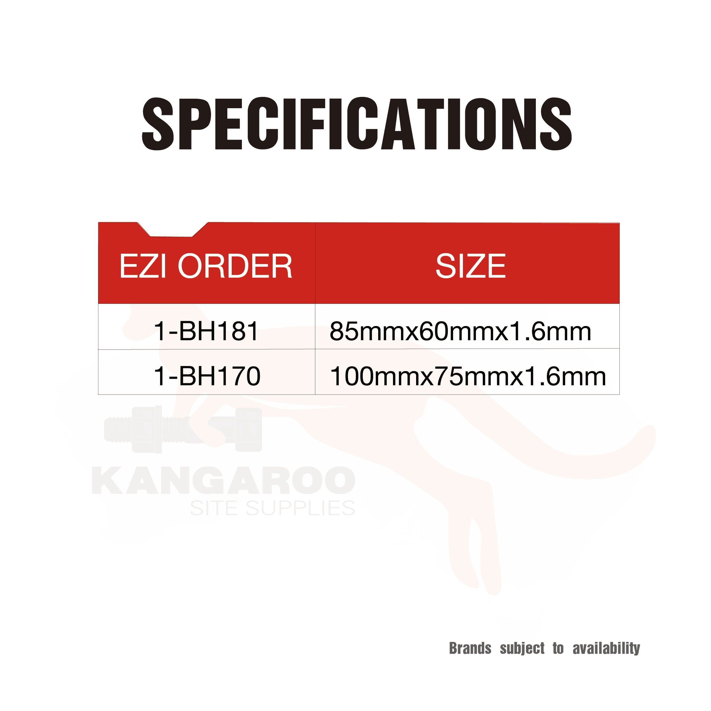 Butt Fp Zinc 85x60x1.6mm or 100x75x1.6mm