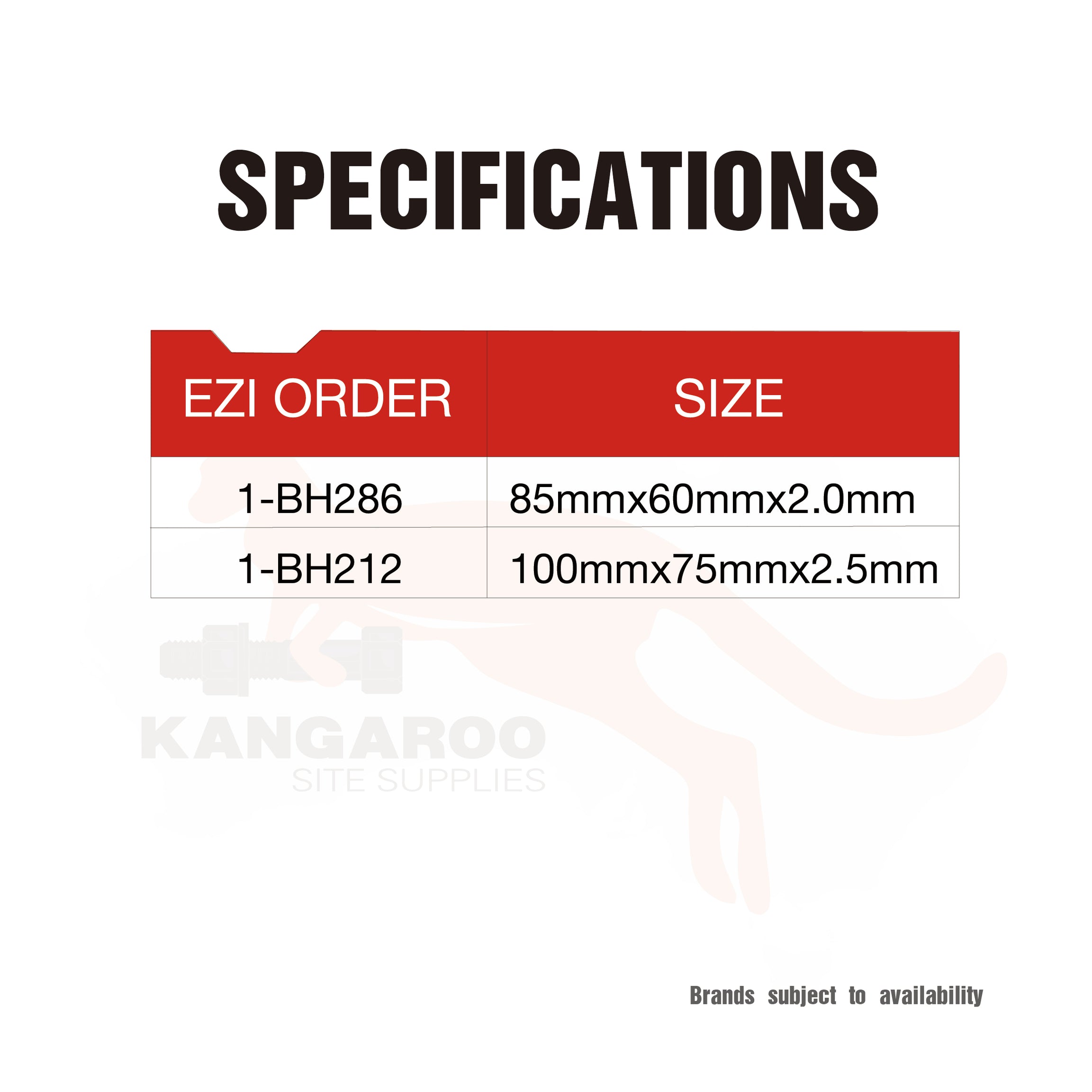 Butt Lp Matte Blk (Arch) 85x60x2mm or 100x75x2.5mm