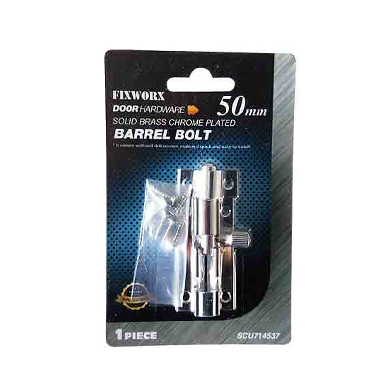Bolt Barrel Solid Brass Chrome Plated Cd1, 50mm/75mm/100mm