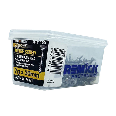 Hinge Screw CSK Ph POL Chrome Box100 7G, 8G, 10G