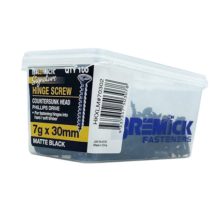 Hinge Screw CSK Ph Matte Blk Box100 7G, 8G, 10G