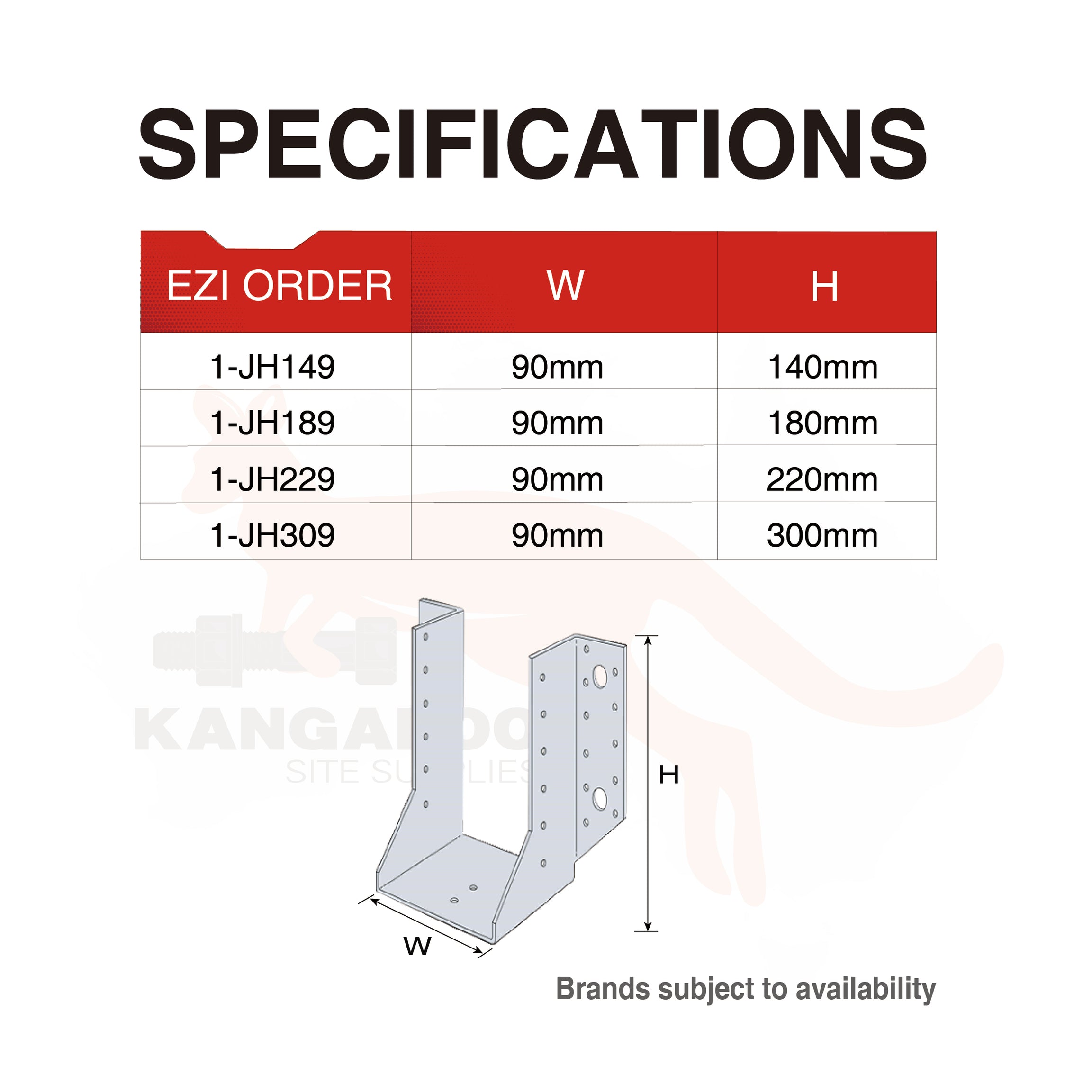 Joist Hanger Heavy Duty, Multiple Sizes