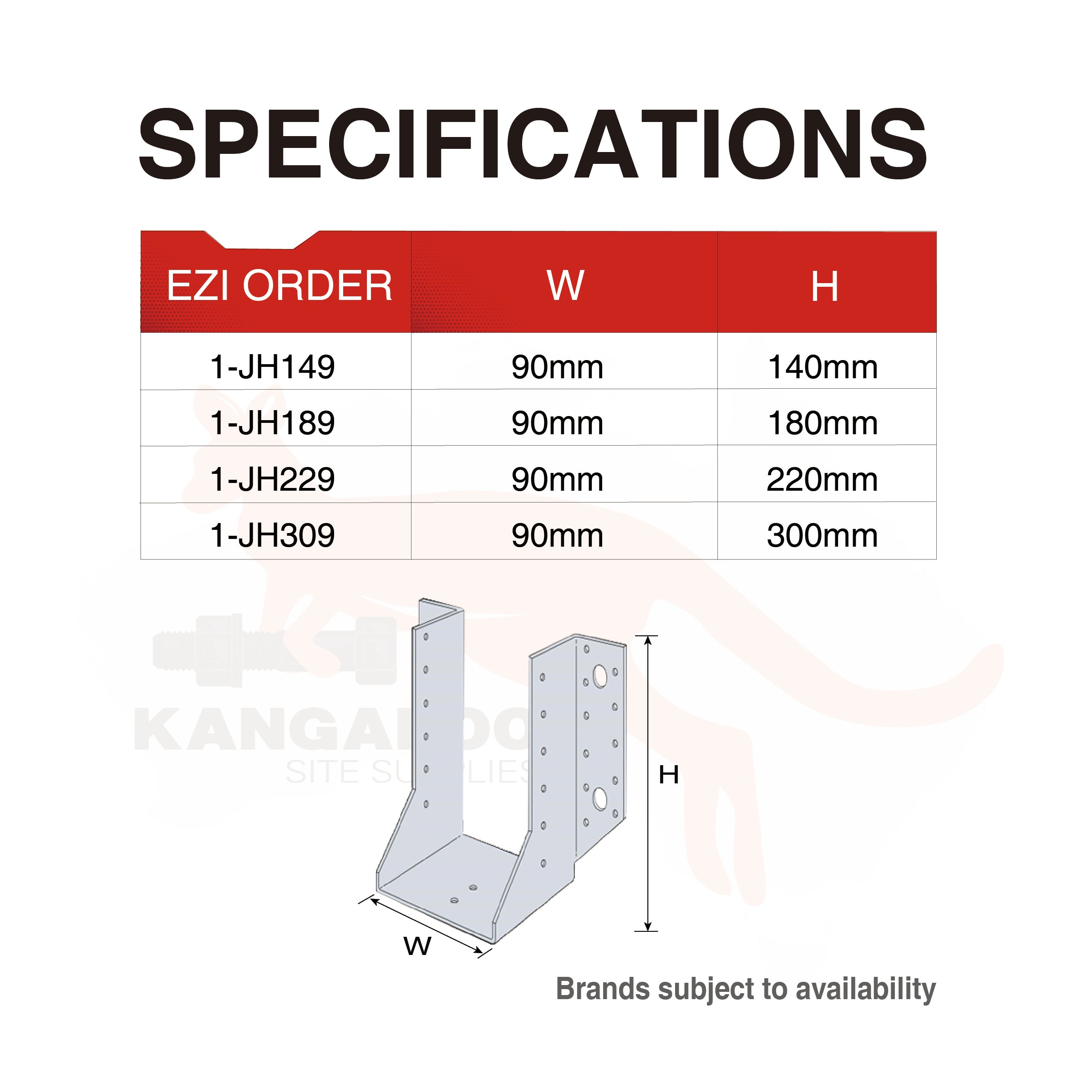 Joist Hanger Heavy Duty, Multiple Sizes