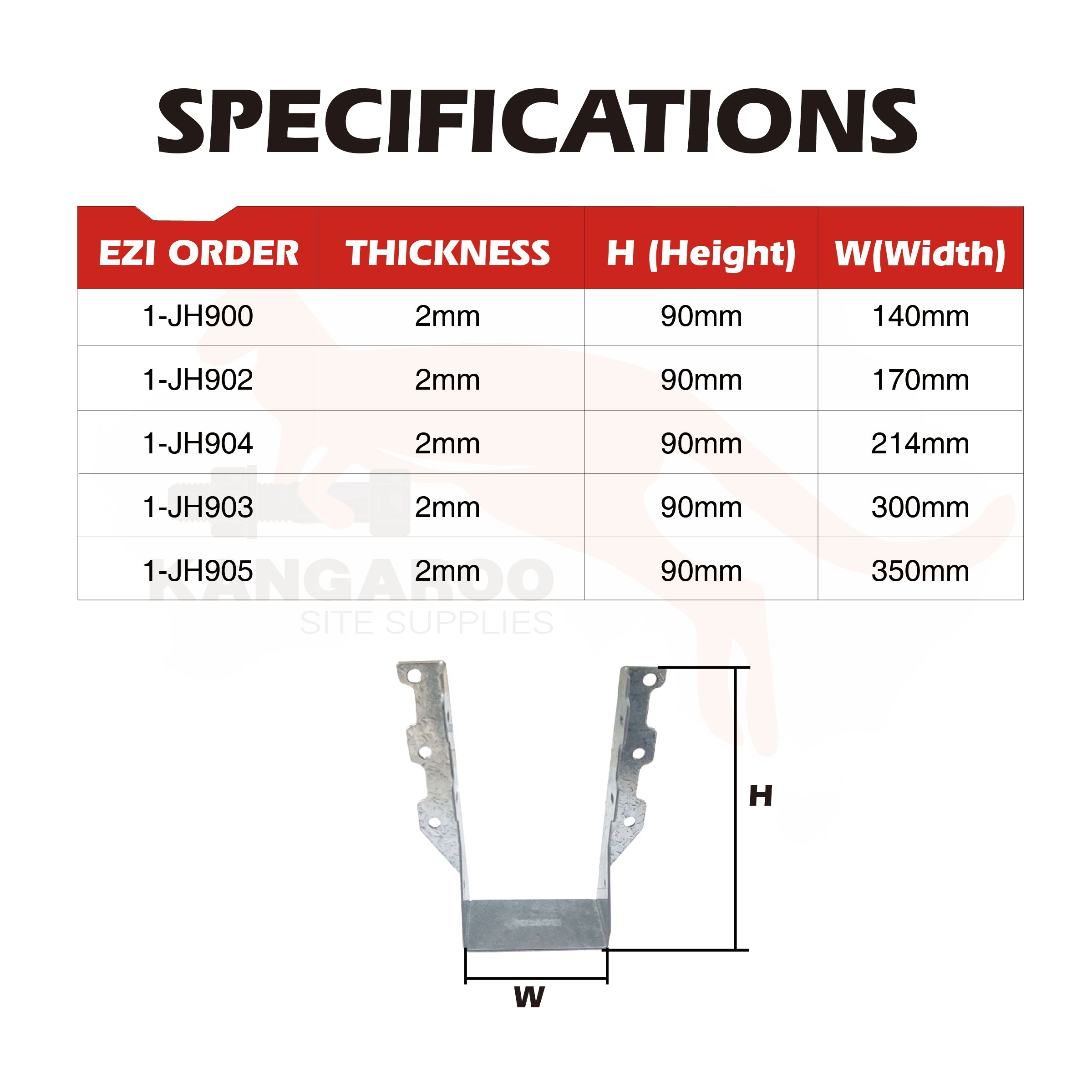 Joist Hanger 2mm Thickness