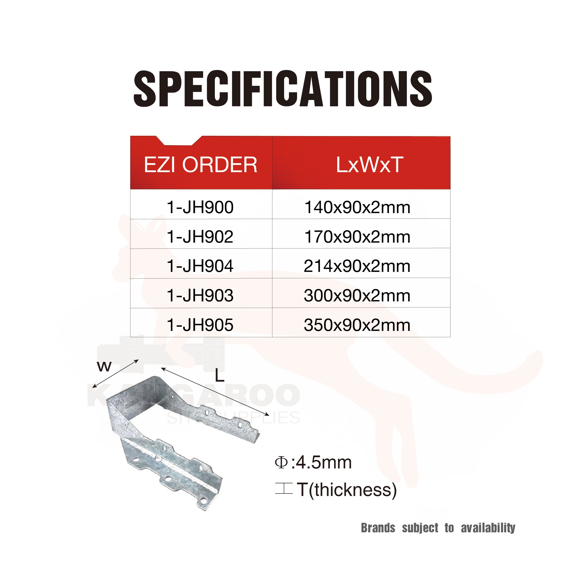 Joist Hanger, Multiple Sizes